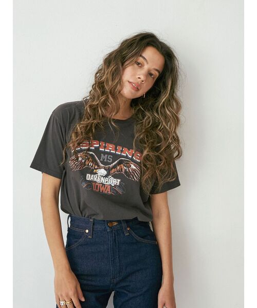 Ungrid（アングリッド）の「イーグルプリントTee（Tシャツ/カットソー・レディース・チャコールグレー/オフホワイト・FREE）」の9枚目の写真