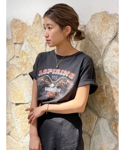 Ungrid（アングリッド）の「イーグルプリントTee（Tシャツ/カットソー・レディース・チャコールグレー/オフホワイト・FREE）」の6枚目の写真