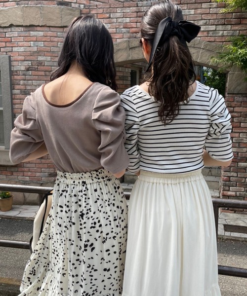 one after another NICE CLAUP(ワンアフターアナザーナイスクラップ)の「【Web限定】ラッフルスカート(スカート・レディース・アイボリー/ブラック系その他/アニマル・FREE)」の15枚目の写真