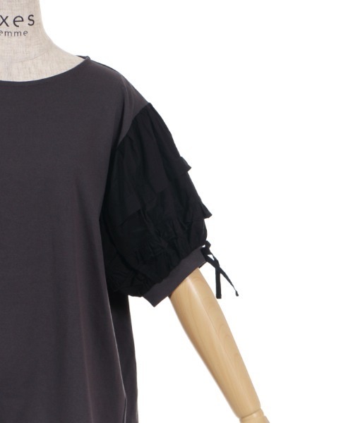 axes femme(アクシーズファム)の「ボリューム袖カットチュニ(Tシャツ/カットソー・レディース・キナリ/チャコール/ミント・MEDIUM)」の22枚目の写真
