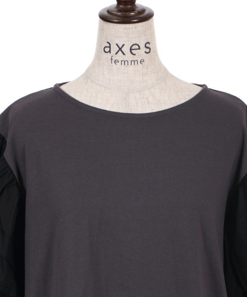 axes femme(アクシーズファム)の「ボリューム袖カットチュニ(Tシャツ/カットソー・レディース・キナリ/チャコール/ミント・MEDIUM)」の19枚目の写真