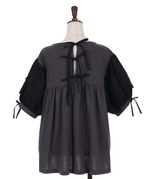 axes femme(アクシーズファム)の「ボリューム袖カットチュニ(Tシャツ/カットソー・レディース・キナリ/チャコール/ミント・MEDIUM)」の15枚目の写真