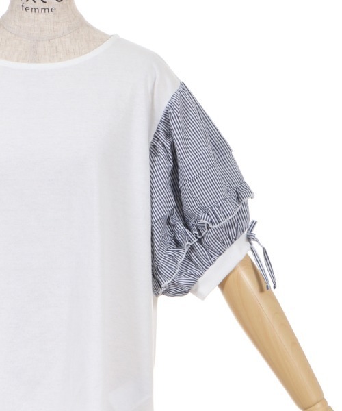 axes femme(アクシーズファム)の「ボリューム袖カットチュニ(Tシャツ/カットソー・レディース・キナリ/チャコール/ミント・MEDIUM)」の11枚目の写真