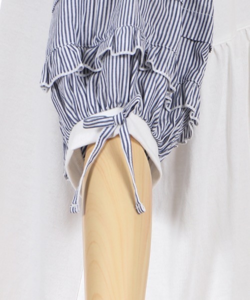 axes femme(アクシーズファム)の「ボリューム袖カットチュニ(Tシャツ/カットソー・レディース・キナリ/チャコール/ミント・MEDIUM)」の10枚目の写真