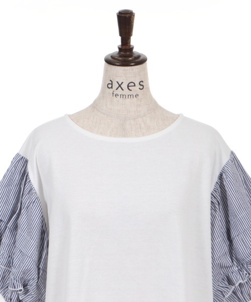 axes femme(アクシーズファム)の「ボリューム袖カットチュニ(Tシャツ/カットソー・レディース・キナリ/チャコール/ミント・MEDIUM)」の6枚目の写真