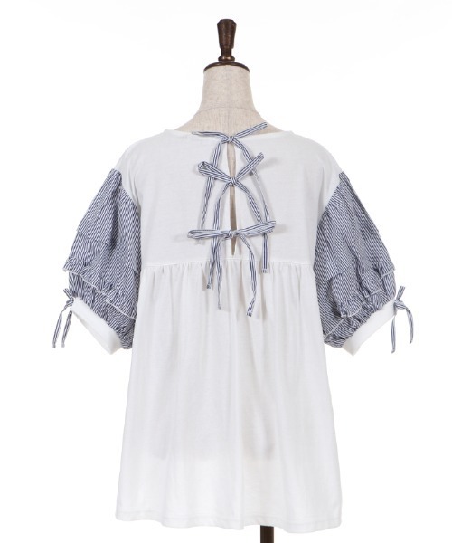 axes femme(アクシーズファム)の「ボリューム袖カットチュニ(Tシャツ/カットソー・レディース・キナリ/チャコール/ミント・MEDIUM)」の5枚目の写真