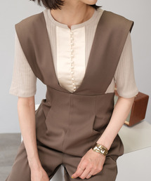 ＡＮＤＪ | ランダムリブ異素材切替ブザムトップス(Tシャツ/カットソー)