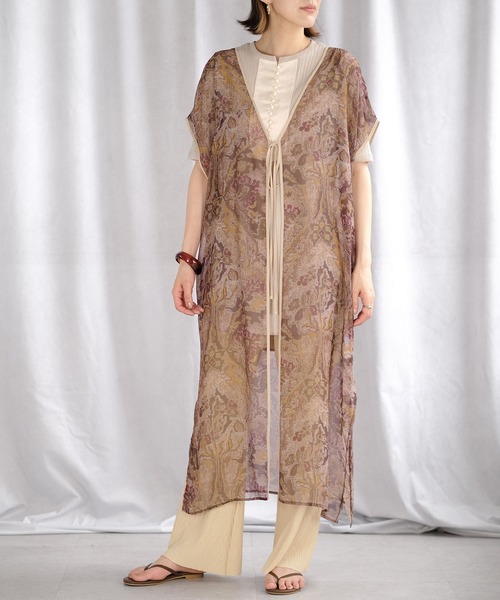 ＡＮＤＪ（アンドジェイ）の「ランダムリブ異素材切替ブザムトップス（Tシャツ/カットソー・レディース・アイボリー/グレイッシュベージュ/ブルー・M）」の18枚目の写真