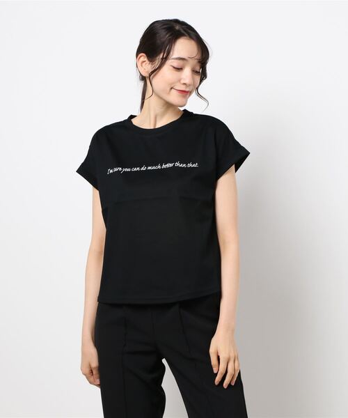 Lui's（ルイス）の「メッセージプリントフレンチTシャツ（Tシャツ/カットソー・レディース・ホワイト/ブラック/ベージュ・FREE）」の13枚目の写真