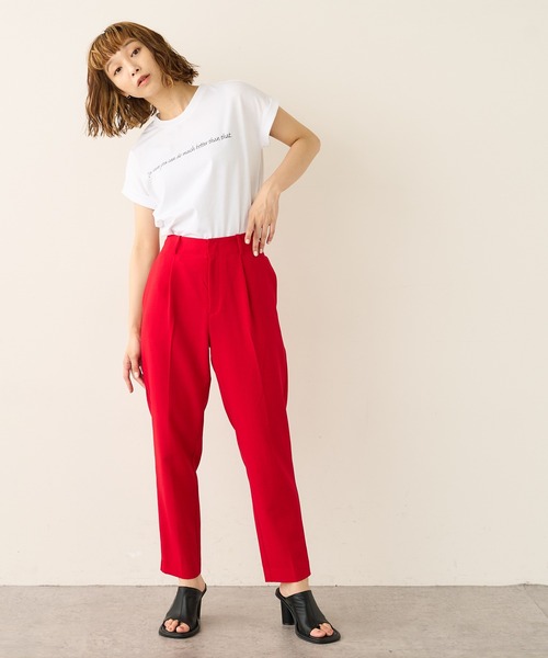 Lui's（ルイス）の「メッセージプリントフレンチTシャツ（Tシャツ/カットソー・レディース・ホワイト/ブラック/ベージュ・FREE）」の20枚目の写真