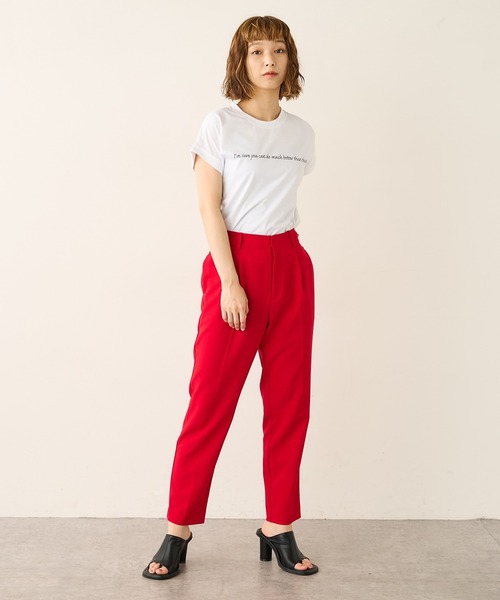 Lui's（ルイス）の「メッセージプリントフレンチTシャツ（Tシャツ/カットソー・レディース・ホワイト/ブラック/ベージュ・FREE）」の12枚目の写真