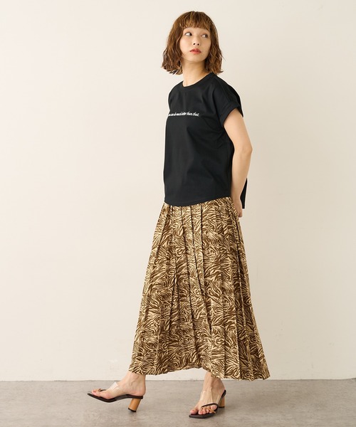 Lui's（ルイス）の「メッセージプリントフレンチTシャツ（Tシャツ/カットソー・レディース・ホワイト/ブラック/ベージュ・FREE）」の16枚目の写真