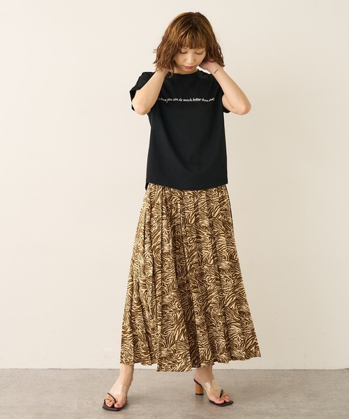 Lui's（ルイス）の「メッセージプリントフレンチTシャツ（Tシャツ/カットソー・レディース・ホワイト/ブラック/ベージュ・FREE）」の8枚目の写真