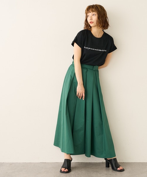 Lui's（ルイス）の「メッセージプリントフレンチTシャツ（Tシャツ/カットソー・レディース・ホワイト/ブラック/ベージュ・FREE）」の7枚目の写真