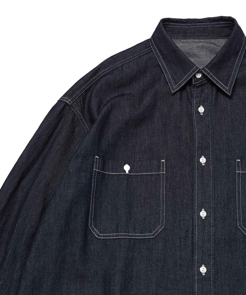 ADAM ET ROPE'（アダムエロペ）の「ドライタッチ ビッグシルエット デニムシャツ/UNISEX（シャツ/ブラウス・メンズ・ブルー系その他3/ネイビー・L/M/XL）」の15枚目の写真