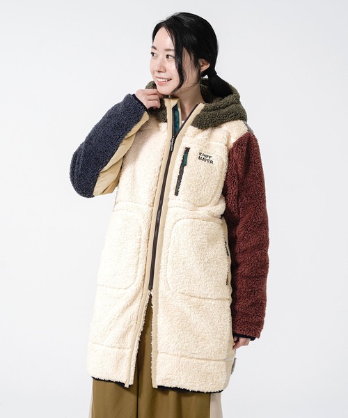 KRIFF MAYER Lady's Collection(クリフメイヤーレディースコレクション)の「シャギーボアロングフードJK(その他アウター・レディース・ベージュ/ネイビー/グレー/カーキ/ナチュラル/カラフル/レンガ・MEDIUM/LARGE)」の7枚目の写真