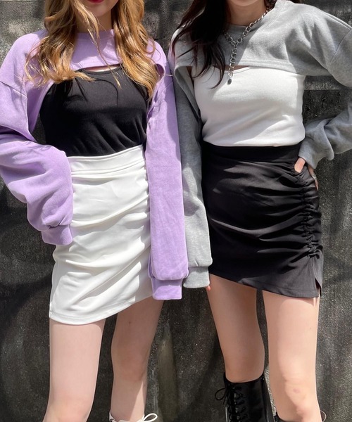 WEGO（ウィゴー）の「WEGO/ショートトップス（スウェット・レディース・パープル/杢グレー/ブラック・FREE）」の10枚目の写真