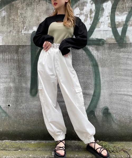 WEGO（ウィゴー）の「WEGO/ショートトップス（スウェット・レディース・パープル/杢グレー/ブラック・FREE）」の7枚目の写真