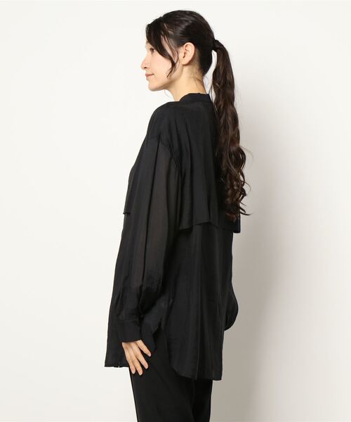 ENVYM（アンビー）の「シアーラッフルシャツ（シャツ/ブラウス・レディース・ホワイト/ブラック・FREE）」の12枚目の写真