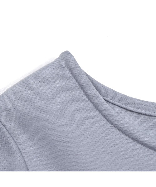 TartineetChocolat/リボンバイカラーポンチ切り替えフレア長袖ワンピース(100~140cm)