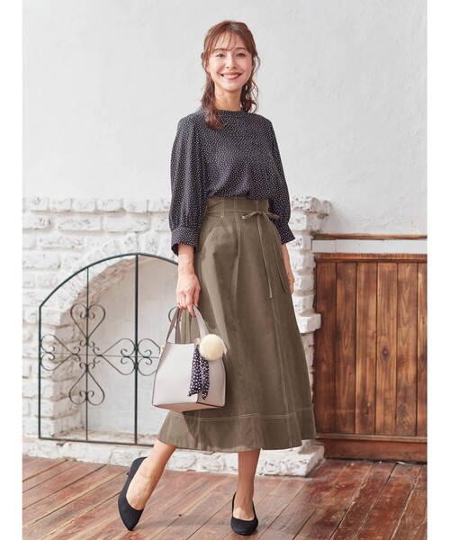 DRESKIP(ドレスキップ)の「◆ピーチ共紐ベルト付きスカート(スカート・レディース・ダークブラウン/ブラック/ワインレッド・02/03)」の12枚目の写真