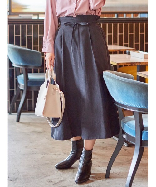 DRESKIP(ドレスキップ)の「◆ピーチ共紐ベルト付きスカート(スカート・レディース・ダークブラウン/ブラック/ワインレッド・02/03)」の22枚目の写真