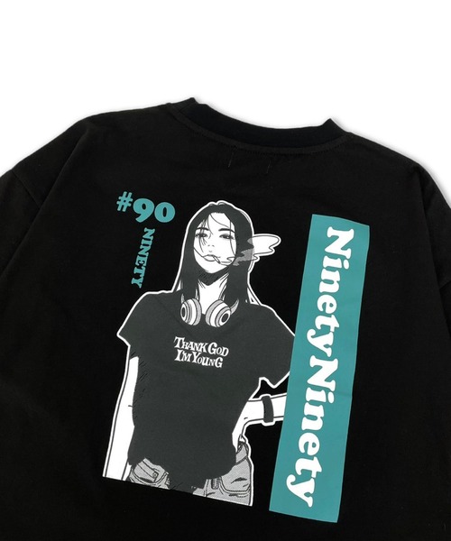 9090(ナインティナインティ)の「【9090】STUDIOUS別注 NAMAIKI GIRL Tee(Tシャツ/カットソー・メンズ・ブラック・5/2/4/3)」の4枚目の写真