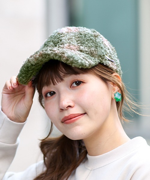 チチカカ（チチカカ）の「ボアキャップ（キャップ・レディース・ホワイト/ピンク/カーキ/パープル・FREE）」の2枚目の写真