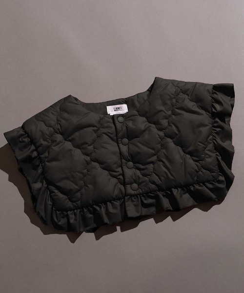 I am I in fact...（アイアムアイインファクト）の「EVO DOWN キルティング フリルつけ衿（付け襟・レディース・ブラック/パープル/カーキ/ブルー・FREE）」の2枚目の写真