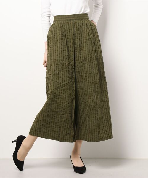 Samansa Mos2（サマンサ モスモス）の「シャドーチェックワイドパンツ（その他パンツ・レディース・ベージュ/ブラウン/カーキ/チャコール・ﾌﾘ-）」の8枚目の写真