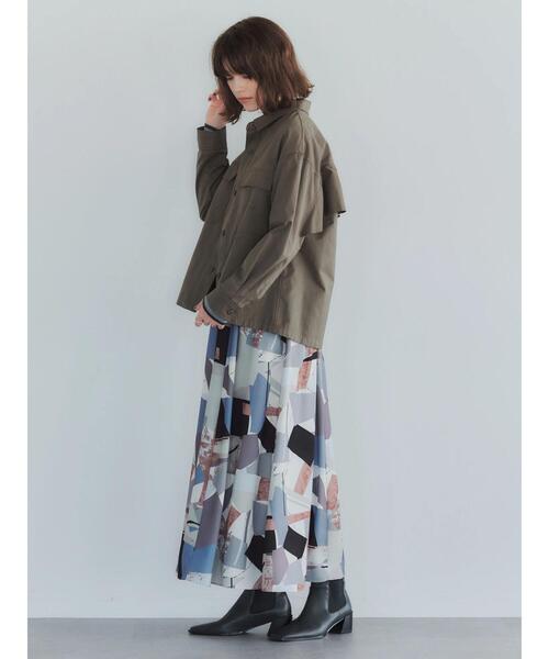 YECCA VECCA（イェッカヴェッカ）の「フリルデザインミリタリージャケット＊（ミリタリージャケット・レディース・ネイビー/カーキ・FREE）」の18枚目の写真