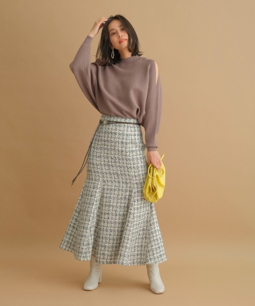 Mystrada(マイストラーダ)の「ショルダースリットドルマンニット(ニット/セーター・レディース・ブラック/オフホワイト/グリーン/モカ/ライトパープル/パープル/ピンク/グレー・38)」の19枚目の写真