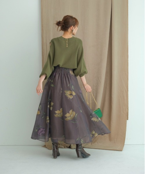 Mystrada(マイストラーダ)の「ショルダースリットドルマンニット(ニット/セーター・レディース・ブラック/オフホワイト/グリーン/モカ/ライトパープル/パープル/ピンク/グレー・38)」の10枚目の写真