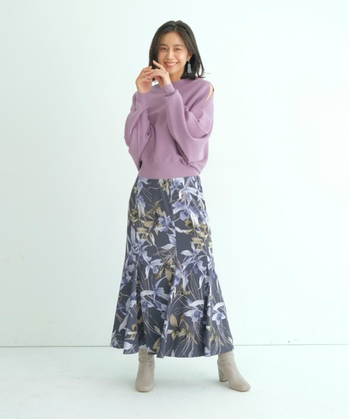 Mystrada(マイストラーダ)の「ショルダースリットドルマンニット(ニット/セーター・レディース・ブラック/オフホワイト/グリーン/モカ/ライトパープル/パープル/ピンク/グレー・38)」の20枚目の写真