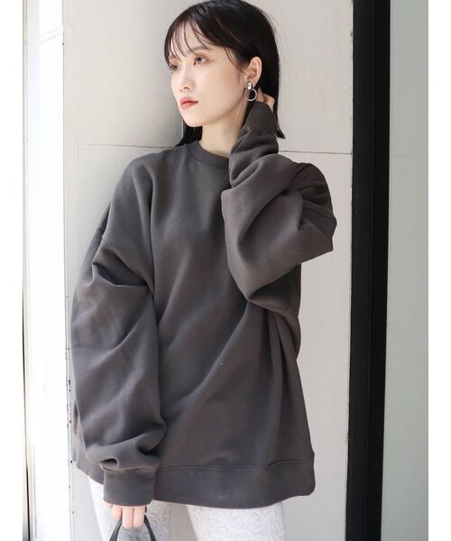 MURUA（ムルーア）の「プレーンルーズスウェット（スウェット・レディース・ホワイト/ダークグレー/モカ・FREE）」の2枚目の写真