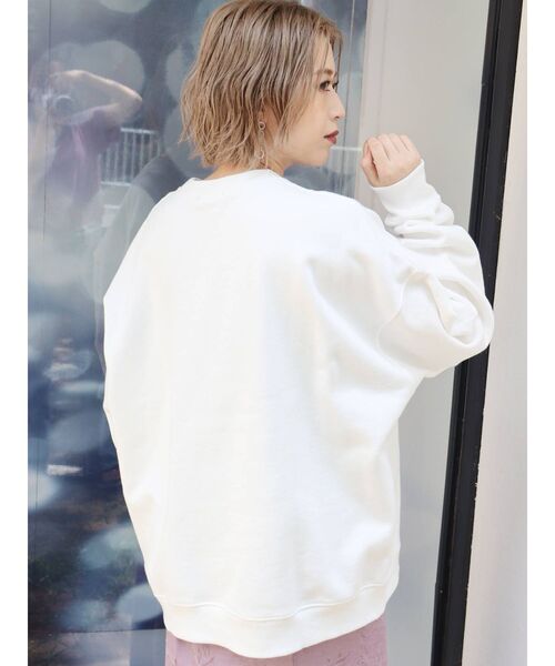 MURUA（ムルーア）の「プレーンルーズスウェット（スウェット・レディース・ホワイト/ダークグレー/モカ・FREE）」の6枚目の写真