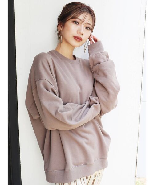 MURUA（ムルーア）の「プレーンルーズスウェット（スウェット・レディース・ホワイト/ダークグレー/モカ・FREE）」の17枚目の写真