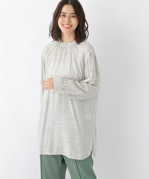 LEPSIM(レプシィム)の「2WAYチビスタンドブラウス 219653(シャツ/ブラウス・レディース・グレー/ブラック/オフホワイト・FREE)」の7枚目の写真