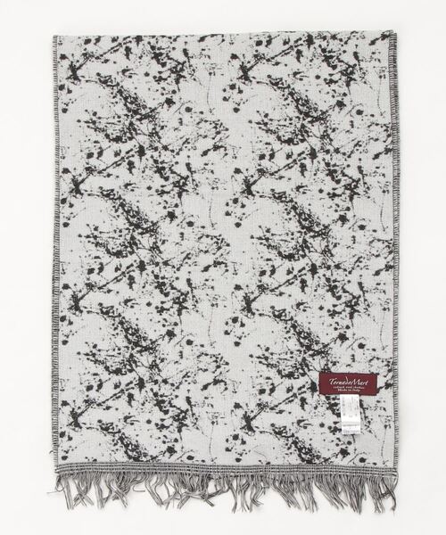 TORNADO MART（トルネードマート）の「TORNADO MART∴ドリッピングジャガードマフラー（ストール/ショール・メンズ・ブラック/ホワイト/ボルドー・FREE）」の2枚目の写真