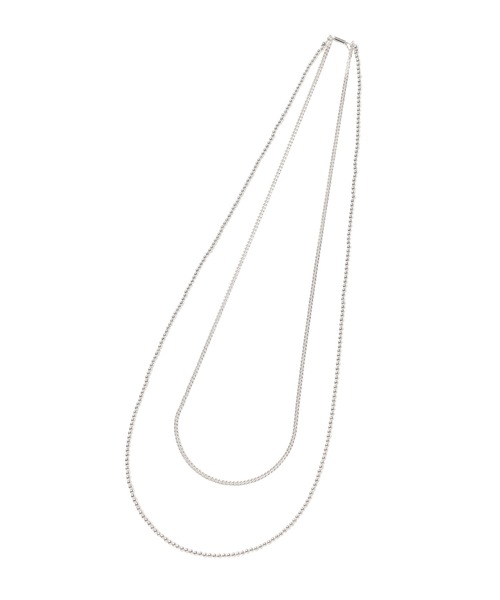 ADAM ET ROPE'（アダムエロペ）の「メタルパール 2連ネックレス（ネックレス・メンズ・シルバー・FREE）」の4枚目の写真