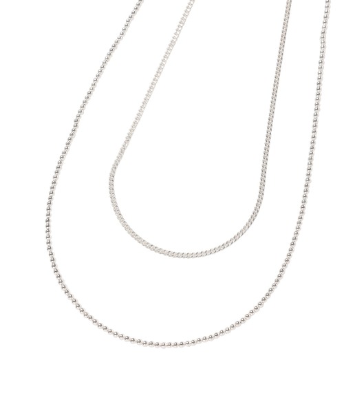 ADAM ET ROPE'（アダムエロペ）の「メタルパール 2連ネックレス（ネックレス・メンズ・シルバー・FREE）」の7枚目の写真