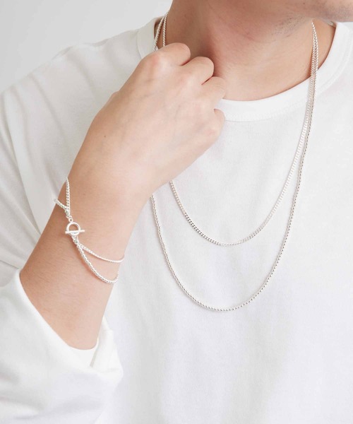 ADAM ET ROPE'（アダムエロペ）の「メタルパール 2連ネックレス（ネックレス・メンズ・シルバー・FREE）」の2枚目の写真