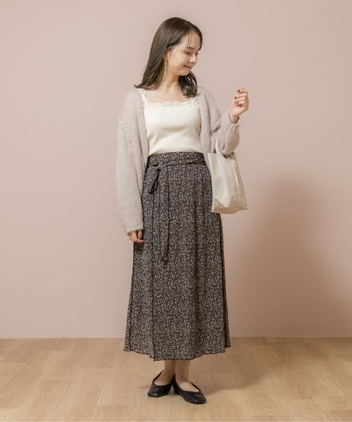 flower(フラワー)の「ウェーヴィラップスカート(スカート・レディース・ブラック/グリーン・FREE)」の7枚目の写真