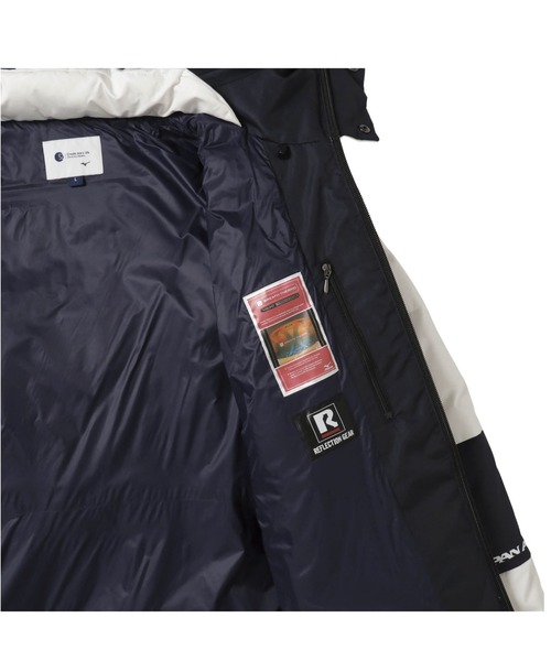 Go to by mizuno（ゴートゥーバイミズノ）の「PANAM　ミドルウェイトダウンジャケット[ユニセックス]（ダウンジャケット/コート・メンズ・ネイビー/ホワイト・L/XL/M）」の15枚目の写真