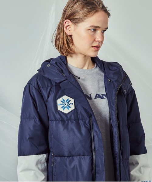 Go to by mizuno（ゴートゥーバイミズノ）の「PANAM　ミドルウェイトダウンジャケット[ユニセックス]（ダウンジャケット/コート・メンズ・ネイビー/ホワイト・L/XL/M）」の18枚目の写真