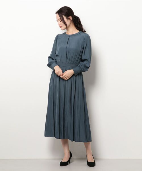 NATURAL BEAUTY BASIC(ナチュラルビューティーベーシック)の「割繊ボックスタックワンピース(ワンピース・レディース・グレー/グリーン/ダークブルー・SMALL/MEDIUM)」の11枚目の写真