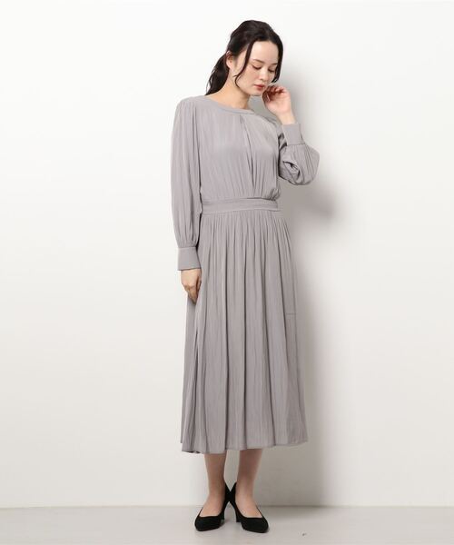 NATURAL BEAUTY BASIC(ナチュラルビューティーベーシック)の「割繊ボックスタックワンピース(ワンピース・レディース・グレー/グリーン/ダークブルー・SMALL/MEDIUM)」の6枚目の写真