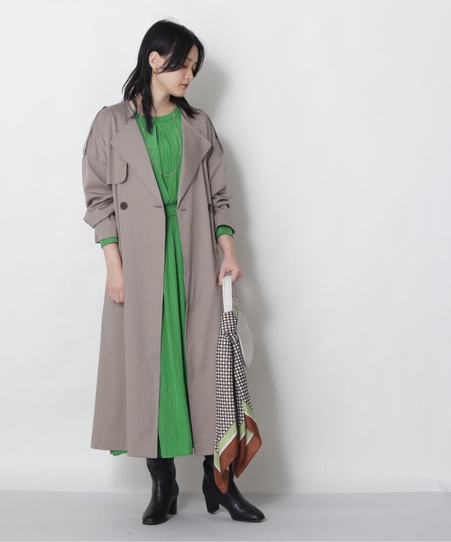 NATURAL BEAUTY BASIC(ナチュラルビューティーベーシック)の「割繊ボックスタックワンピース(ワンピース・レディース・グレー/グリーン/ダークブルー・SMALL/MEDIUM)」の17枚目の写真