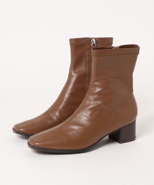 Samansa Mos2 blue(サマンサモスモスブルー)の「太ヒールストレッチブーツ(ブーツ・レディース・キナリ/ブラウン/ブラック・MEDIUM/LARGE)」の6枚目の写真