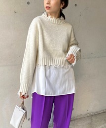 CAPRICIEUX LE'MAGE | 〈セットアイテム〉シャツSETクラッシュハイネックプルオーバー(ニット/セーター)